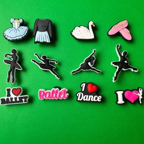 Ballet Crocs Shoe Charms Set of 12 - jibbitz Charms - Picture 1 of 7